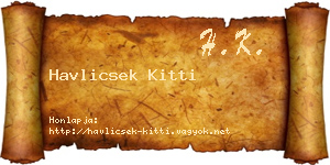 Havlicsek Kitti névjegykártya